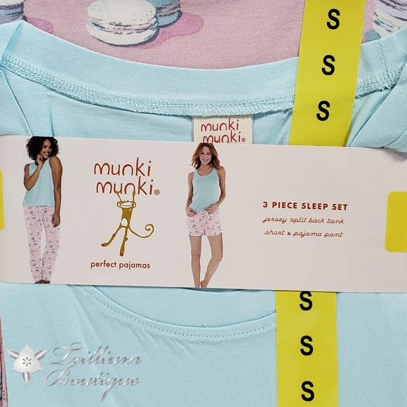 Munki Munki 3 Piece Women's Pajama Sleep Set NWT - Picture 10 of 14